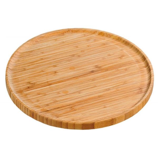 Skärbräda för pizza i bambu - Beige - D 32 cm