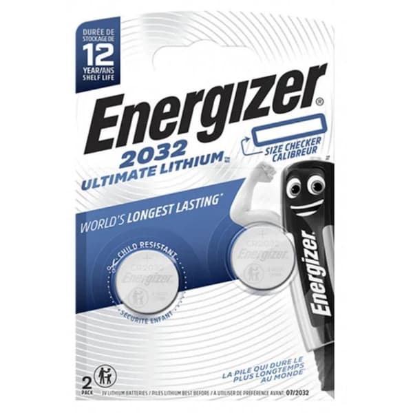 Batteri CR2032 lithium 3V, 2 stk.