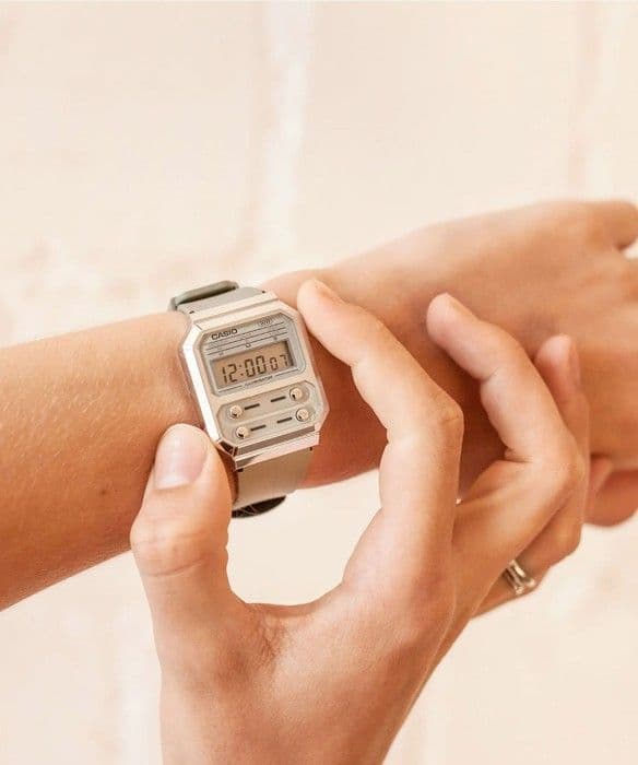 Casio Ur - Unisex - A100WEF-8AEF - Beige - Plast - Kvarts - Digital