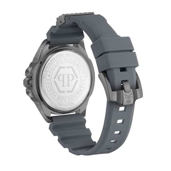 Philipp Plein Klocka - Herr - PWAAA2324 - Grå Silikon - 44mm - 5 bar