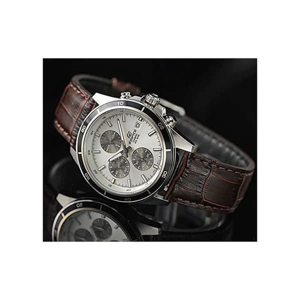 Ur - CASIO - Edifice EFR526L-7A - Brun læder - Rustfrit stål - Let vandtæt