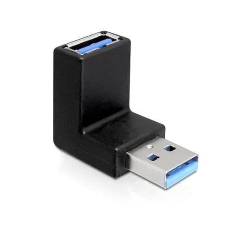 USB 3.0 Adapter - DELOCK - Model 65339 - 90° Vinkel - Sort - 5 Gbit/s