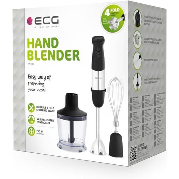 Stavblender - ECG - RM 750 - Rustfrit Stål - 750 W - 13 Effekttrin - 89 dB