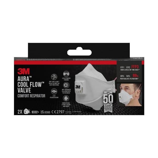 2 foldbare FFP3S støvmasker