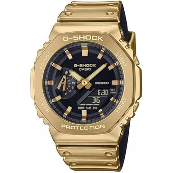 Ur - CASIO - GM-2100YMG-9AER - Sort Silikone - Quartz - Vandmodstand 20 Atm