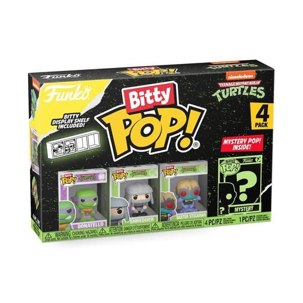 Figurine Bitty Pop! | Ninja Skildpadder | Pakke med 4, 1 tilfældig