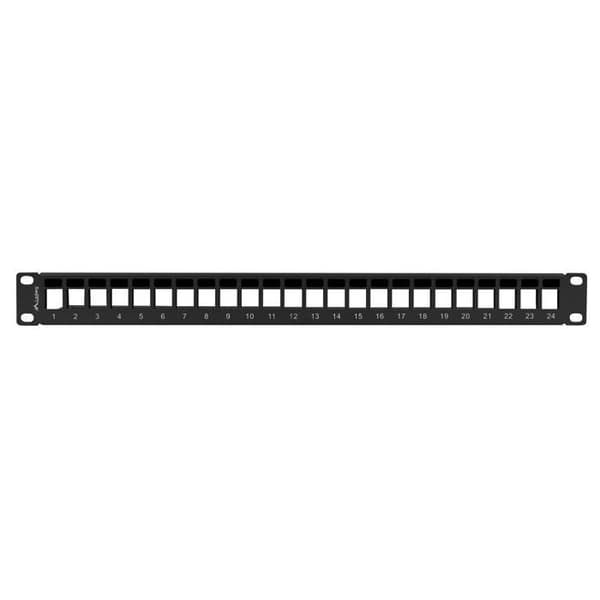 Patchpanel - Lanberg - PPKS-1024-B - 24 pladser - Kompatibel med Keystone - Sort RAL9004