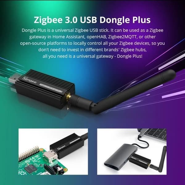 Passerelle Zigbee - SONOFF - ZBDongle-E - Zigbee 3.0 - Aluminiumlegering - Silver
