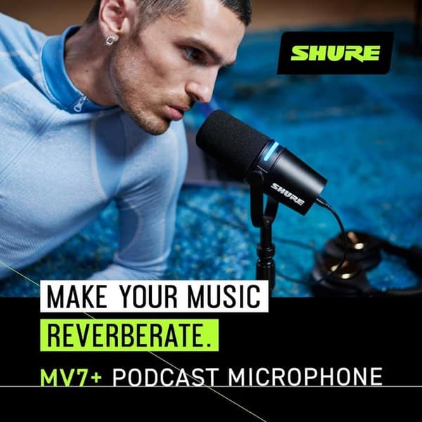 Shure MV7+ K med bordstativ Dynamisk mikrofon