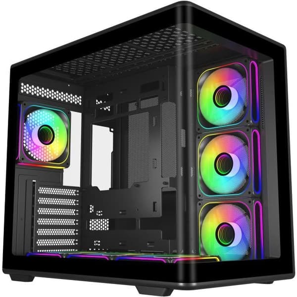 COOLER MASTER - Elite 600 Black 7*ARGB (7 Fan Version + Hub) - PC-kabinet - Midt-tårn
