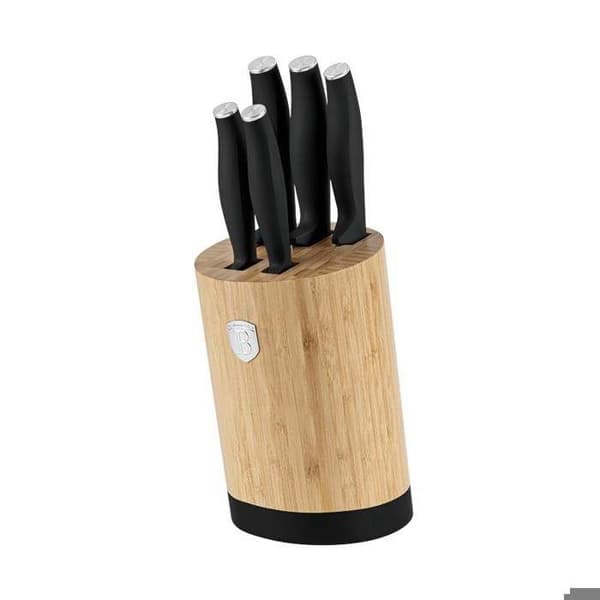 Knivsæt - BERLINGERHAUS - BH-2753 - 6 stk - Rustfrit stål - Bambusstativ