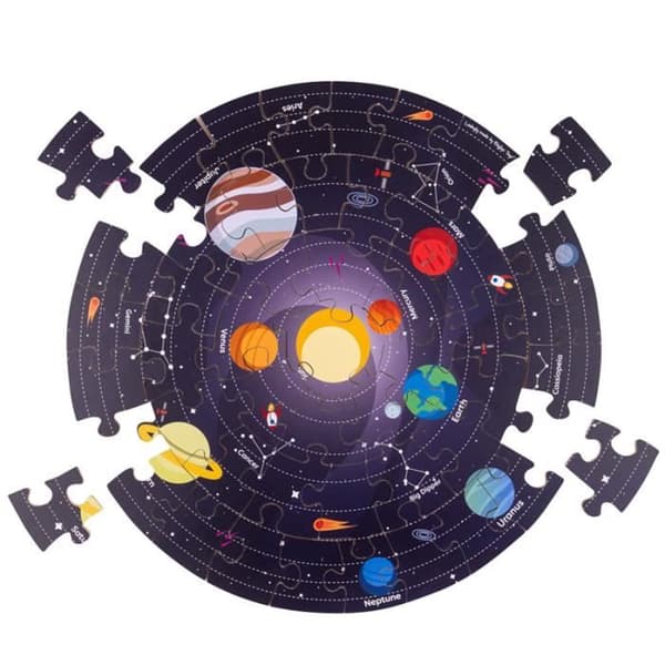 Solar System Circular Solar Puzzle - BIGJIGS - 206 brikker - Videnskab og rum