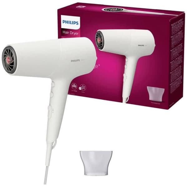 Hårtørrer - PHILIPS - 5000 Series BHD501/00 - ThermoShield - Luftionisator - Hvid