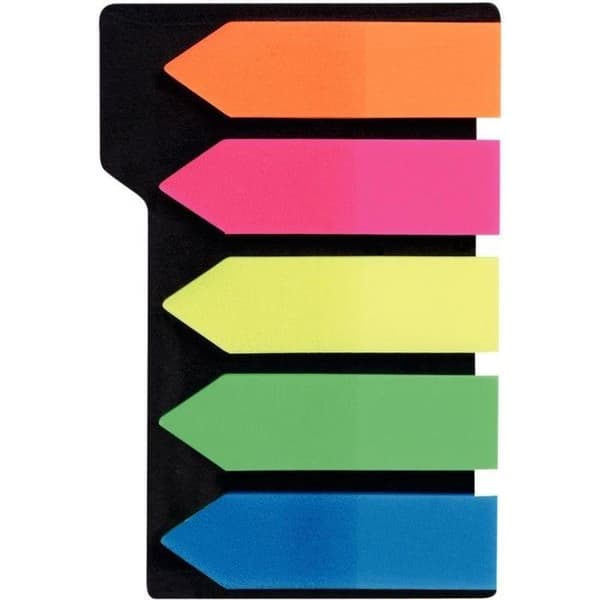 5 x 25 kort indekser farvede assorterede transparente pile