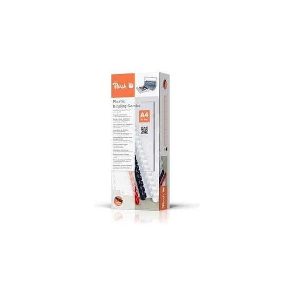 Peach Plast spisepinde med ringe 6 mm, til 25 A4 ark, sort