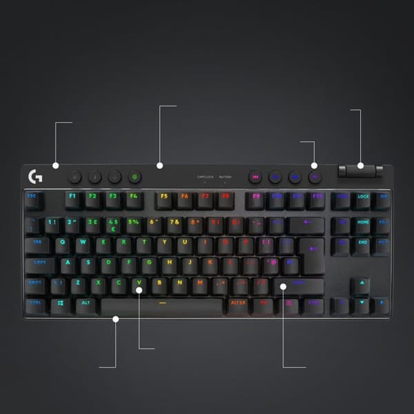 Spilklavatur - LOGITECH - G PRO X TKL - Mekanisk - Trådløs - Dynamisk baggrundsbelysning