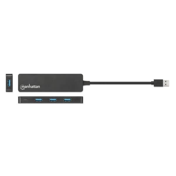 USB 3.2 Hub - MANHATTAN - 4 porte - USB-A - Plug and Play - Sort