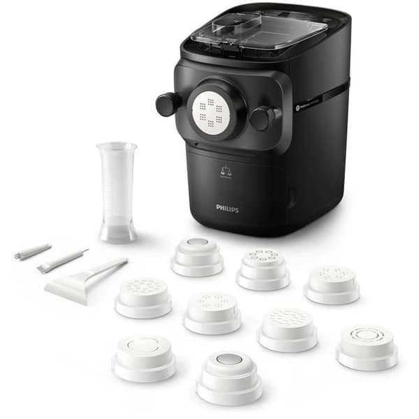 Philips Pastamaker serie 7000 Pastamaskine, forme til spaghetti, lasagne og andre, 200 W, sort (HR2665/96)