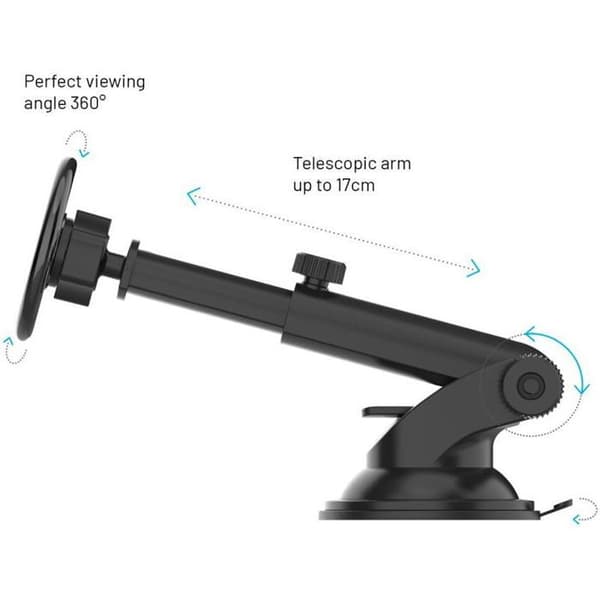 Telefonstöd - FIXED - MagMount XL - Sugpropp - MagSafe - Svart