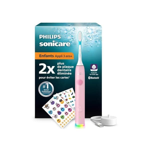 Sonic tandbørste - PHILIPS - Sonicare For Kids - 3 år+ - 2 bløde tilstande - Lyd- og lys timer