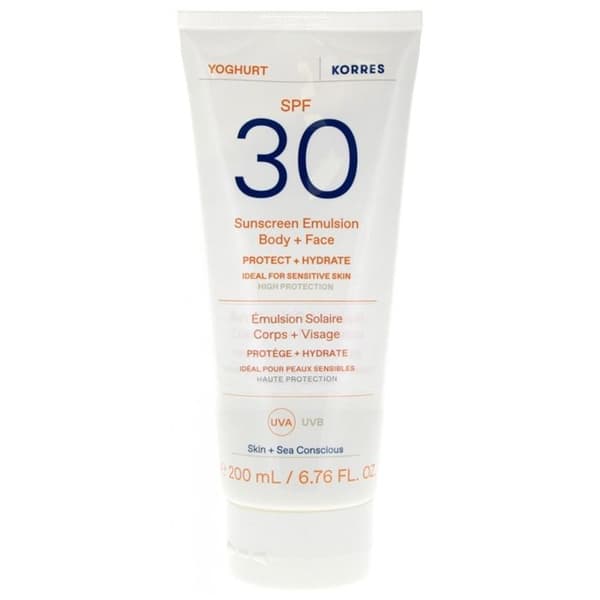 Korres Yoghurt Solkräm för Ansikte & Kropp SPF30 200 ml