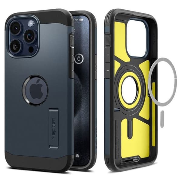 Spigen Tough Armor Mag MagSafe - Cover til iPhone 15 Pro Max (Metallic Slate)