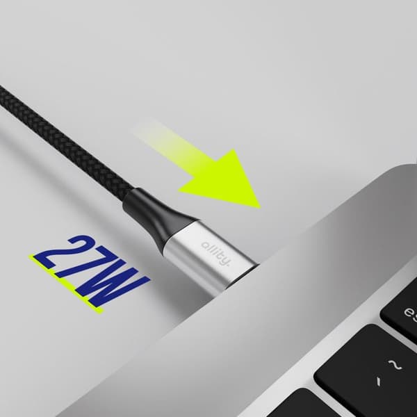 Allity USB-C - Lightning-kabel 2,0 m 27W svart