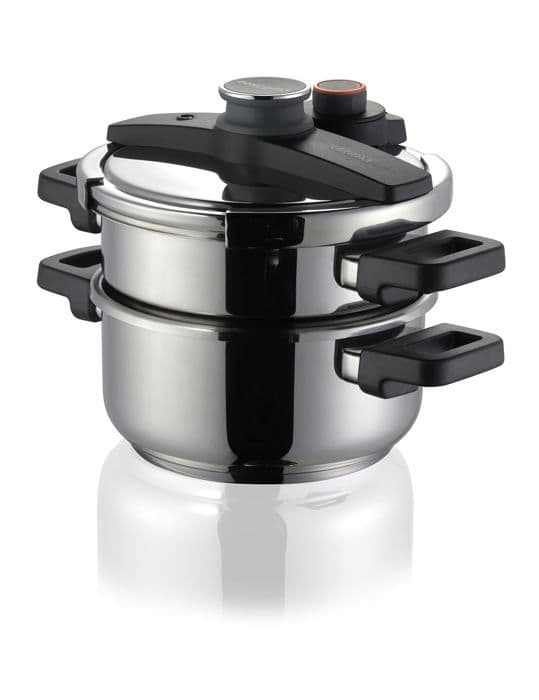 Trykkogekande - TESCOMA - T702768 - Rustfrit stål - 6 liter - Sort/grå