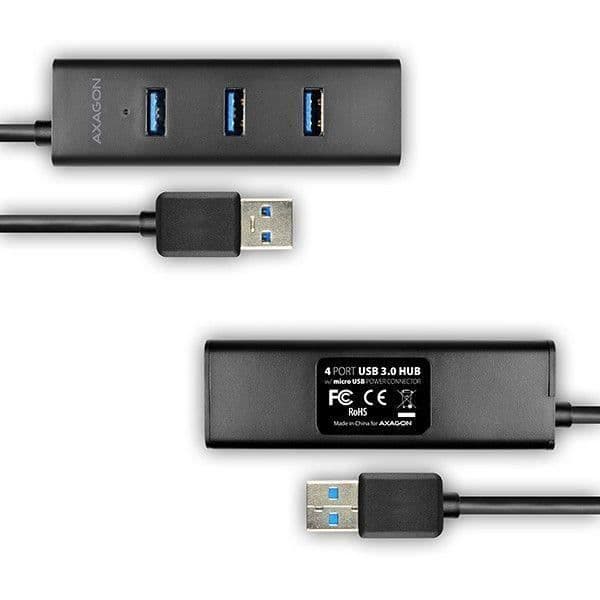 USB Hub - AXAGON - HUE-S2B - 2 Porte - USB 3.0 - Sort - 5000 Mbit/s