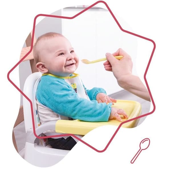 Badabulle Set med 2 Silikon-skedar - Ultra-flexibla, Ergonomiska, 4m+