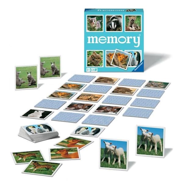 Parspil og hukommelse - Grand memory® - Små Dyr - Ravensburger - 64 kort