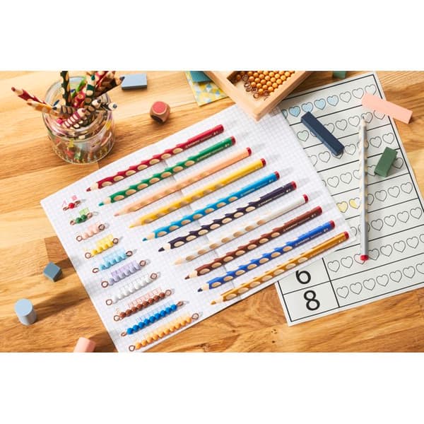 Färgpenna - STABILO - EASYcolors - Etui om 12 + 1 - Triangulär kropp - Ekologisk