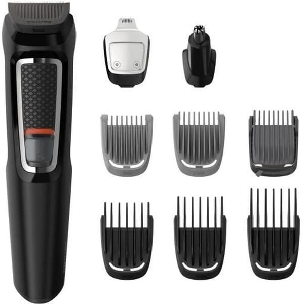 Philips MULTIGROOM Series 3000 9-i-1 Ansigt og Hår MG3740-15, Sort, Rektangulær, Rustfrit stål, Skæg, Øre, Bryn