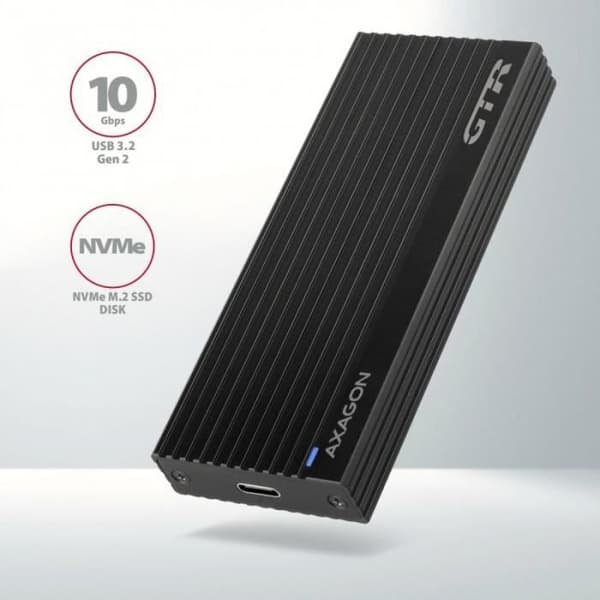 Extern hårddisk - AXAGON - EM2-GTR - SSD M.2 - USB-C 3.2 Gen 2 - Svart