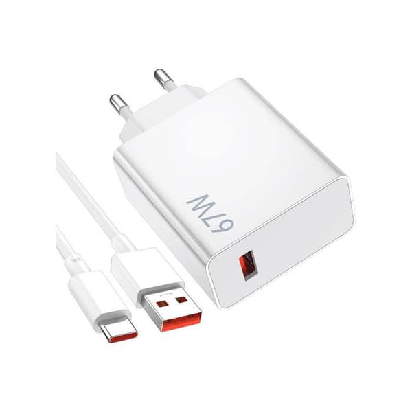 Xiaomi Charging Combo 67W USB-A hurtigoplader + USB-C datakabel Hvid MDY-12-ES