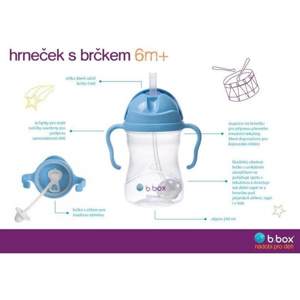 Barnmugg - B.BOX - Mug med sugrör - 240 ml - Ergonomisk - Stöttålig