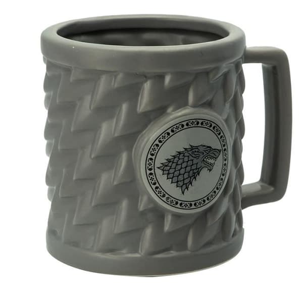 Mugg 3D - GAME OF THRONES - Stark - 500ml - Grå - Diskmaskin kompatibel