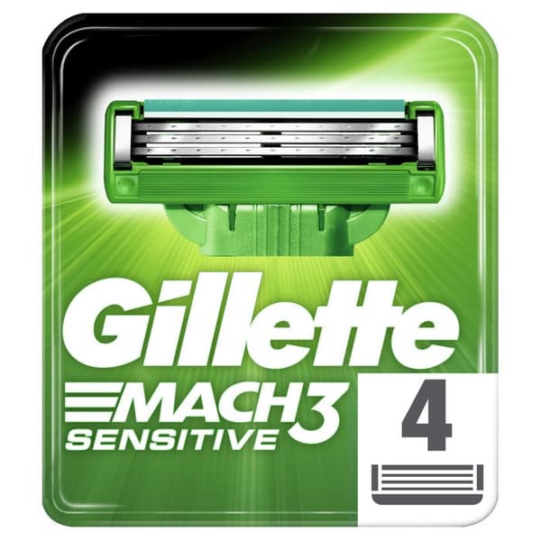 Gillette Sensitive Mach 3 Barberblad Refill - 4 enheder