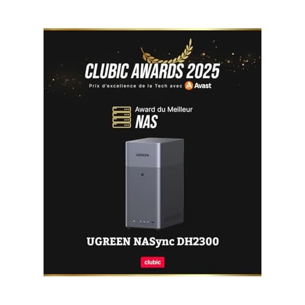 NAS til skrivebord - UGREEN - NASync - 2 skuffer - 4 GB RAM - NFC One-Touch
