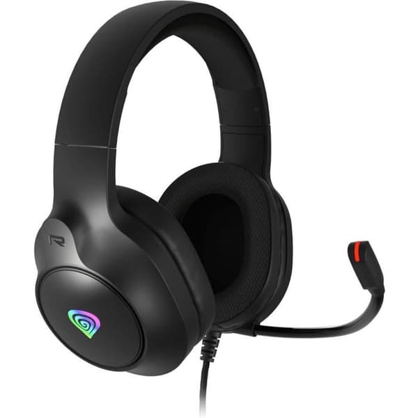 Sort kablet headset - Genesis - RGB-belysning - Mini-jack 3,5 mm + USB-forbindelse - Om hovedet