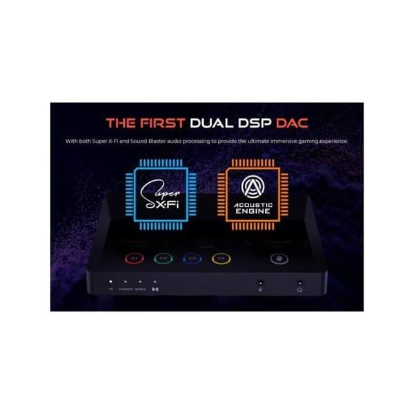 DAC og USB-forstærker - Creative - Sound Blaster GC7 - Programmerbare kontroller - Super X-Fi - Højfidelity lyd