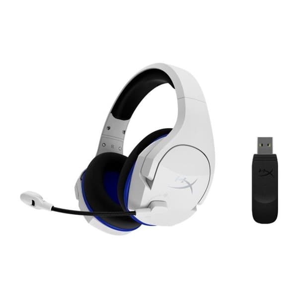 Hörlurar - HyperX - Cloud Stinger Plus - Trådlös - Kompatibel med PS5 PS4 - Blå Vit