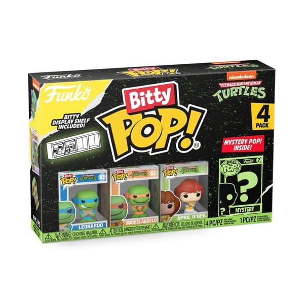 Figurine Bitty Pop! | Ninja Skildpadder | Pakke med 4, 1 tilfældig