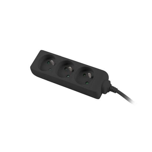 Stikdåser - LANBERG - PS0-03E-0300-BK - 3 stik - 3.0m - Sort