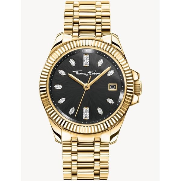Thomas Sabo WA0431-291-207 Ur Kvinde Sort Og Guld 33mm 5ATM