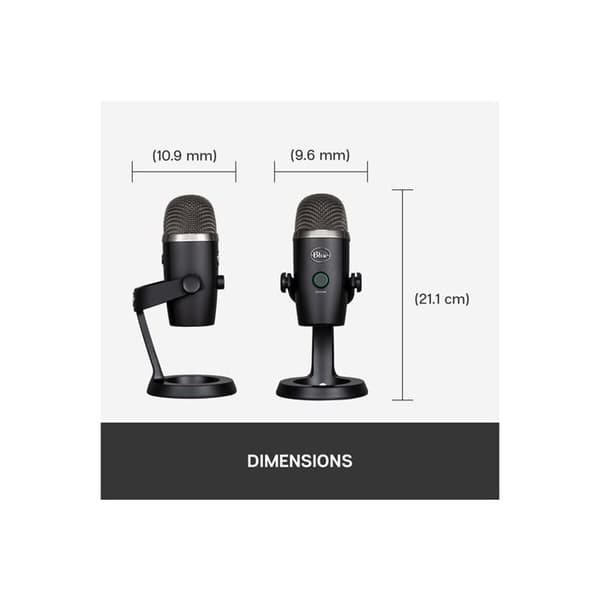 USB Mikrofon - Blå - Yeti Nano - 24 bit - Kompakt design - Ideel til podcasting