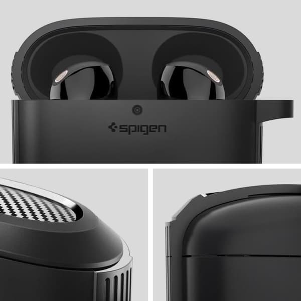Hus - SPIGEN - WF-1000XM5 2023 - Mat Sort - Støddæmpende - Ridsefast