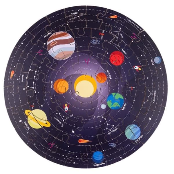 Solar System Circular Solar Puzzle - BIGJIGS - 206 brikker - Videnskab og rum