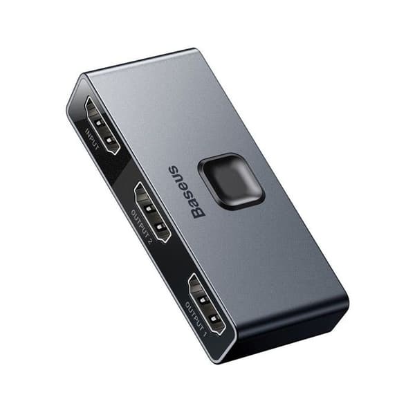 HDMI-switch - BASEUS - MATRIX - 2-i-1 eller 1-i-2 - Farve: Rumgrå