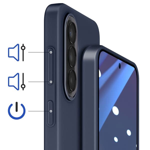 Coque - SAMSUNG - Galaxy A57 - Glat silikone - Mørkeblå - Hævede kanter